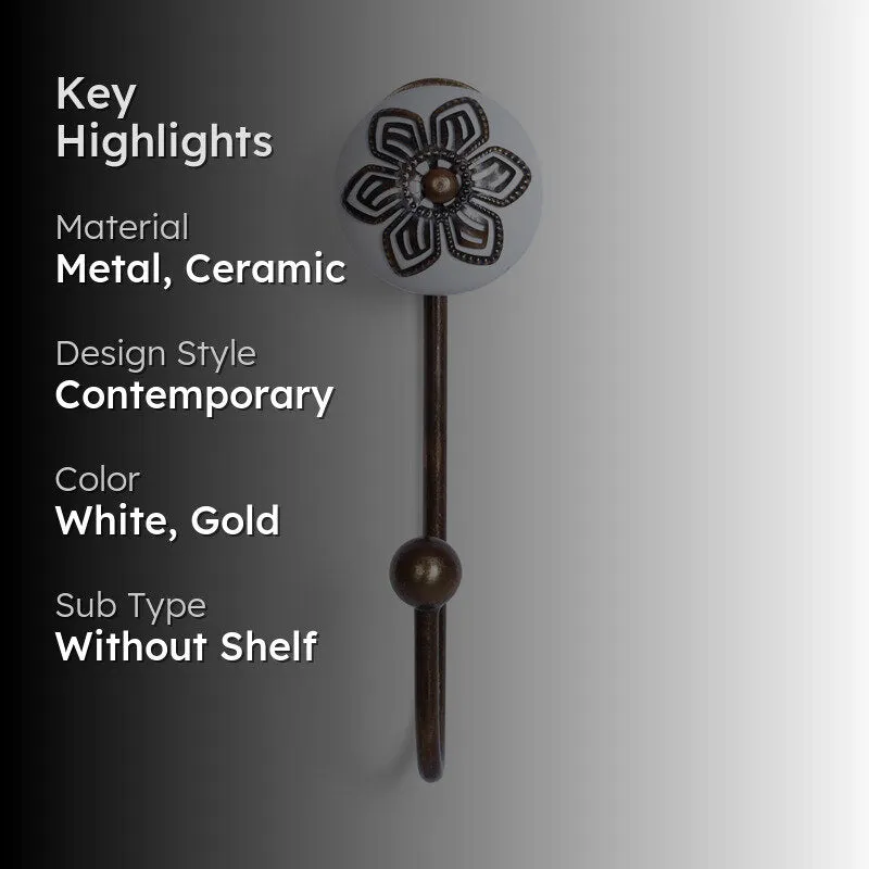 Hesho Filigree Wall Hook - White media 2