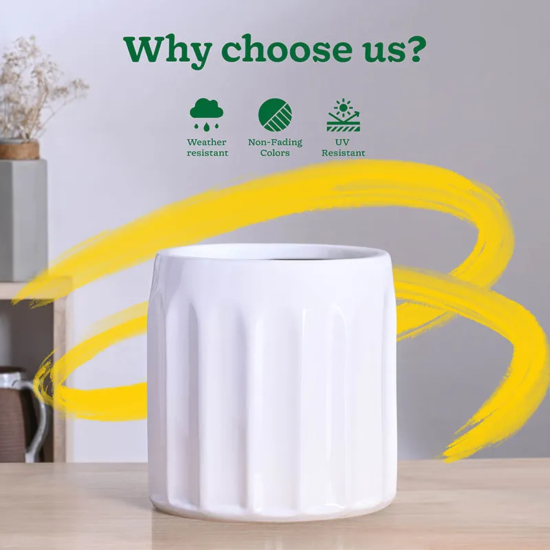 Ugaoo Straits Ceramic Planter - White - 7