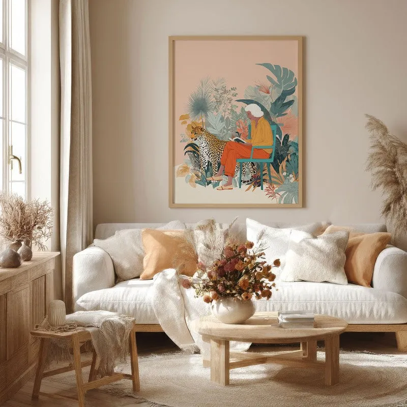 Solitude Safari Canvas Wall Painting - Brown Frame media 4