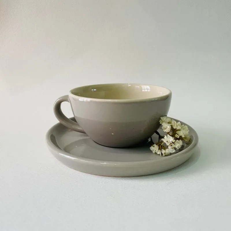 Cedar Ceramic Cup & Saucer (300 mL) - Grey media 6