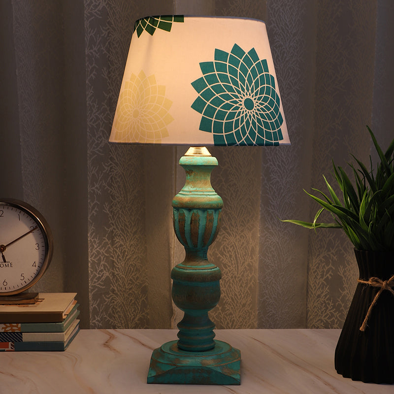 Akari Totem Printed Mango Wood Table Lamp