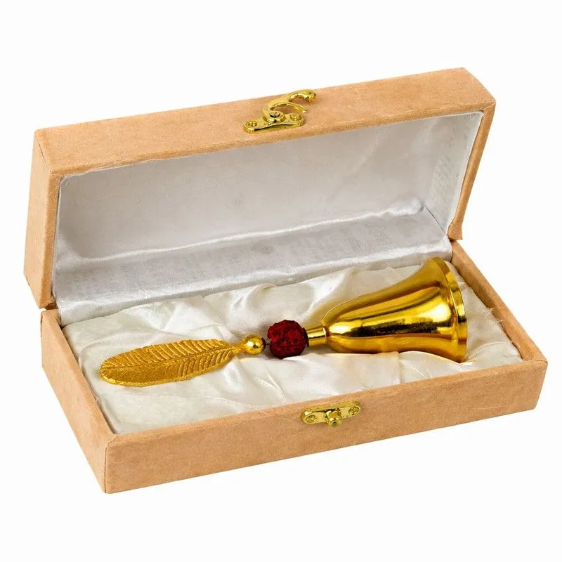 Temple Ritual Aluminium Pooja Bell - Gold media 6