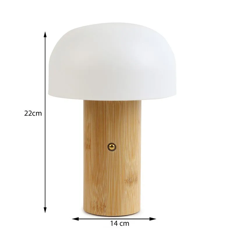 Ulvira Halo Bamboo Table Lamp - Beige,White media 8