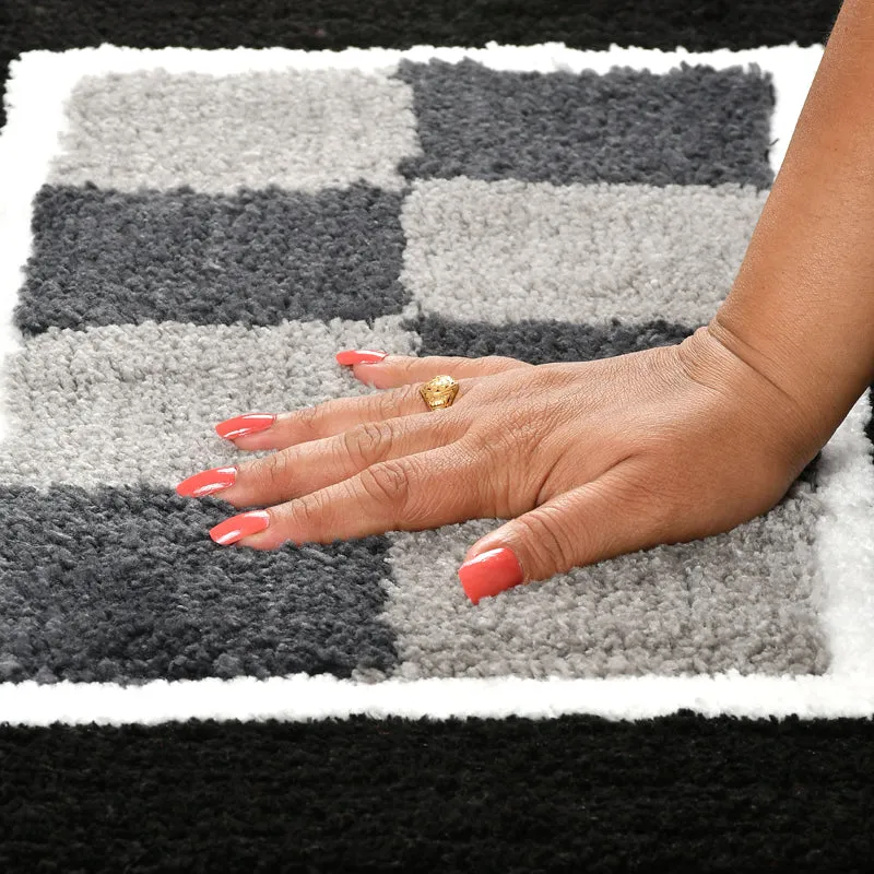 Zerix Cotton Bath Mat - Black & White media 7
