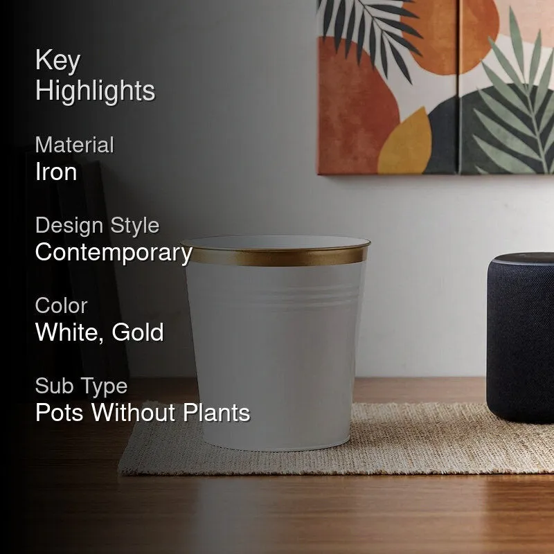 Leafora Iron Planter - White media 2