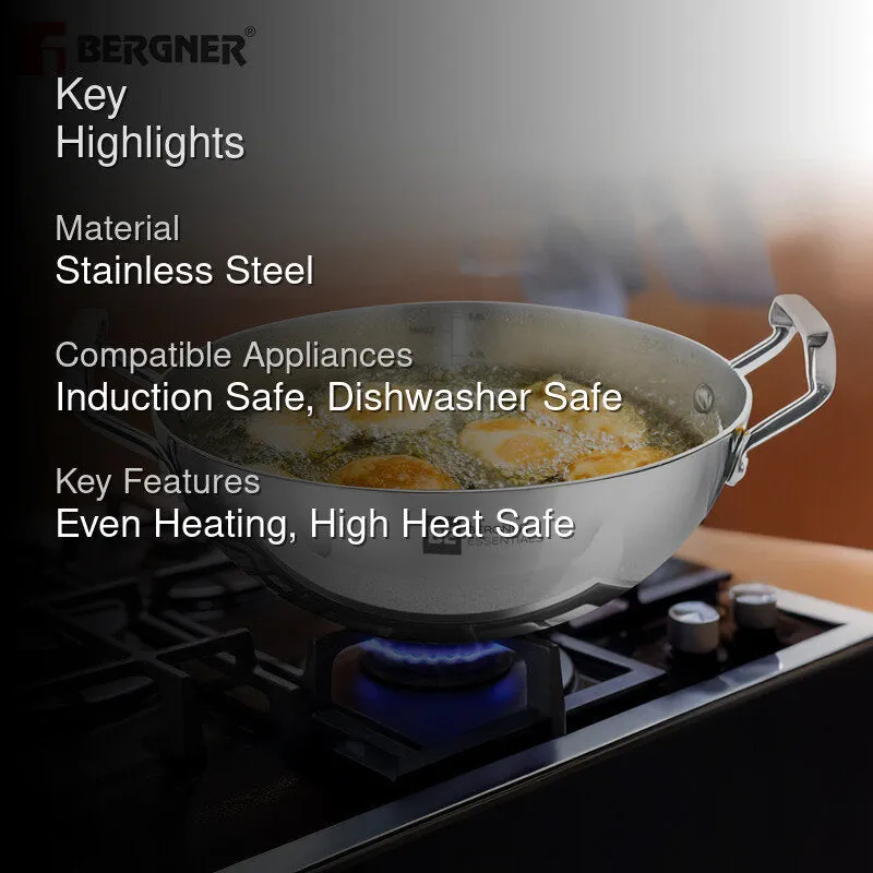 Bergner Stainless Steel Kadhai - 1000 mL media 2