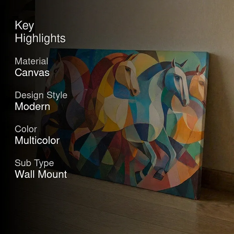 Cubist Stallions Canvas Wall Art media 2