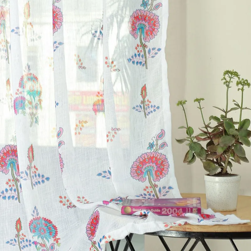 Veela Linen Texture Sheer Curtain - Set Of Two media 6