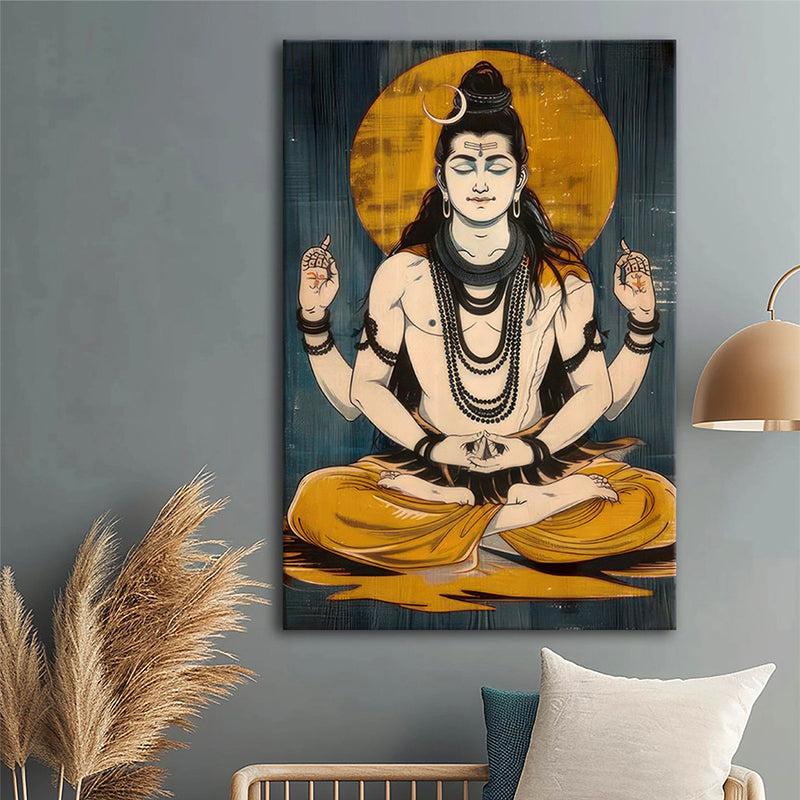 The Tranquil Yogi Poly Canvas Wall Painting
