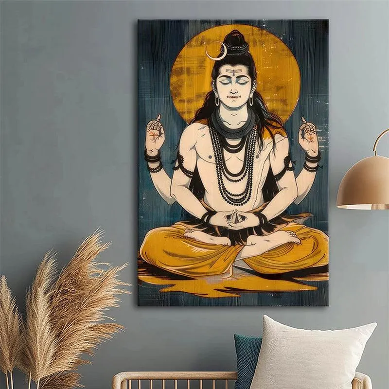 The Tranquil Yogi Poly Canvas Wall Painting media 1