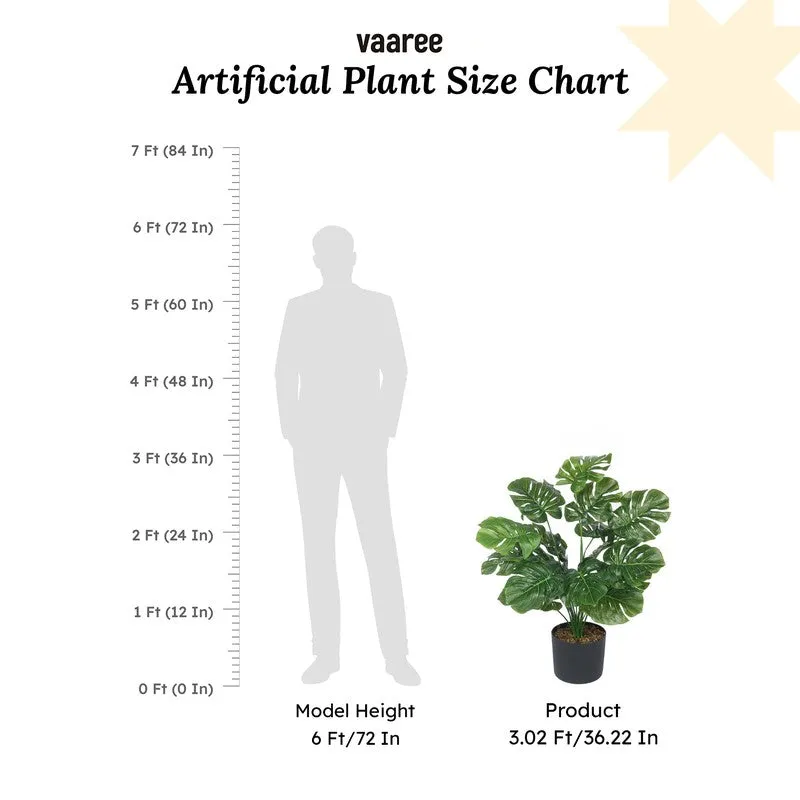 Leafscape Artificial Plant With Black Fiber Pot - 3 Feet media 7