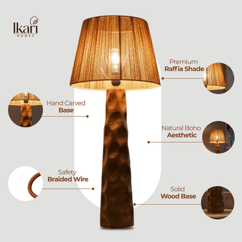 Sculpted Raffia Mango Wood Floor Lamp media 8