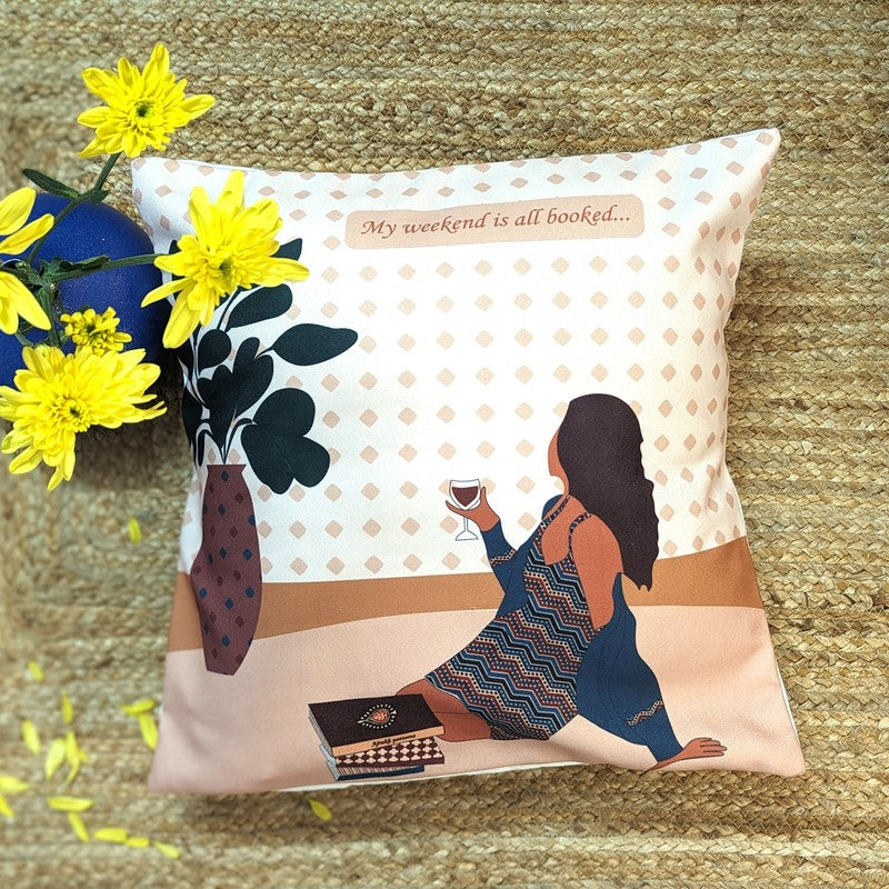 Modern Art Girl Print Cushion Cover
