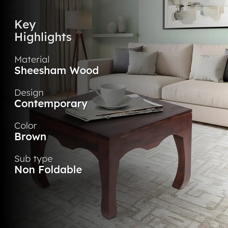 Rervon Sheesham Wooden Center Table - Dark Brown media 2