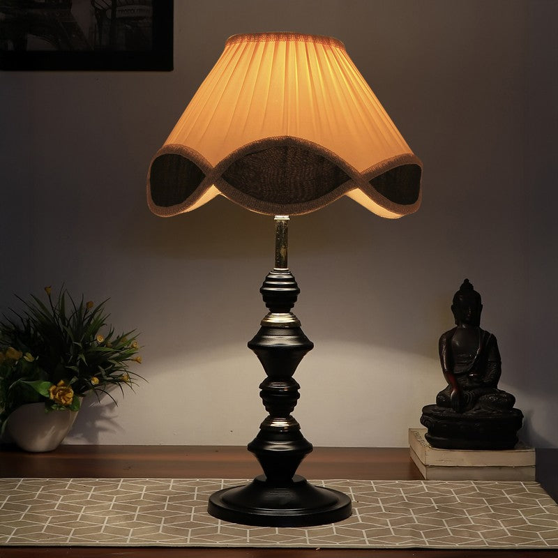 Glevyx Cotton Table Lamp With Iron Base - Ivory