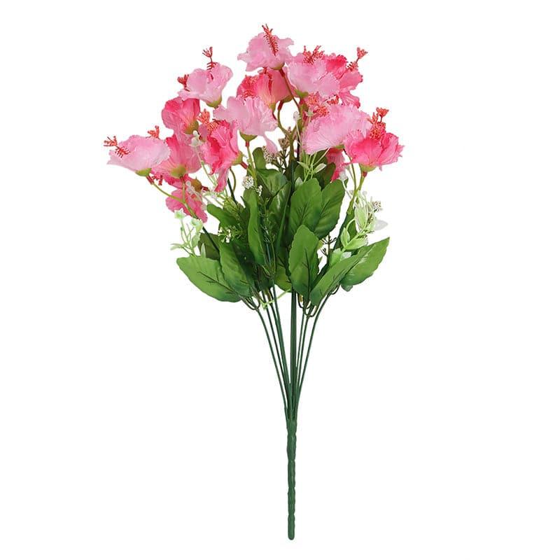 Faux Hibiscus Floral Bunch (Pink) - Set Of Two media 5