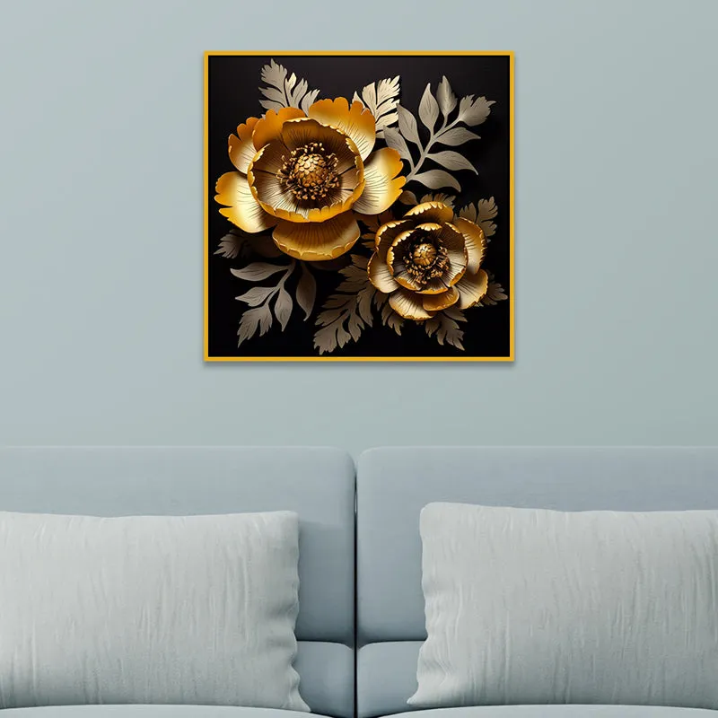 Peony Gild Canvas Wall Art With Frame media 5