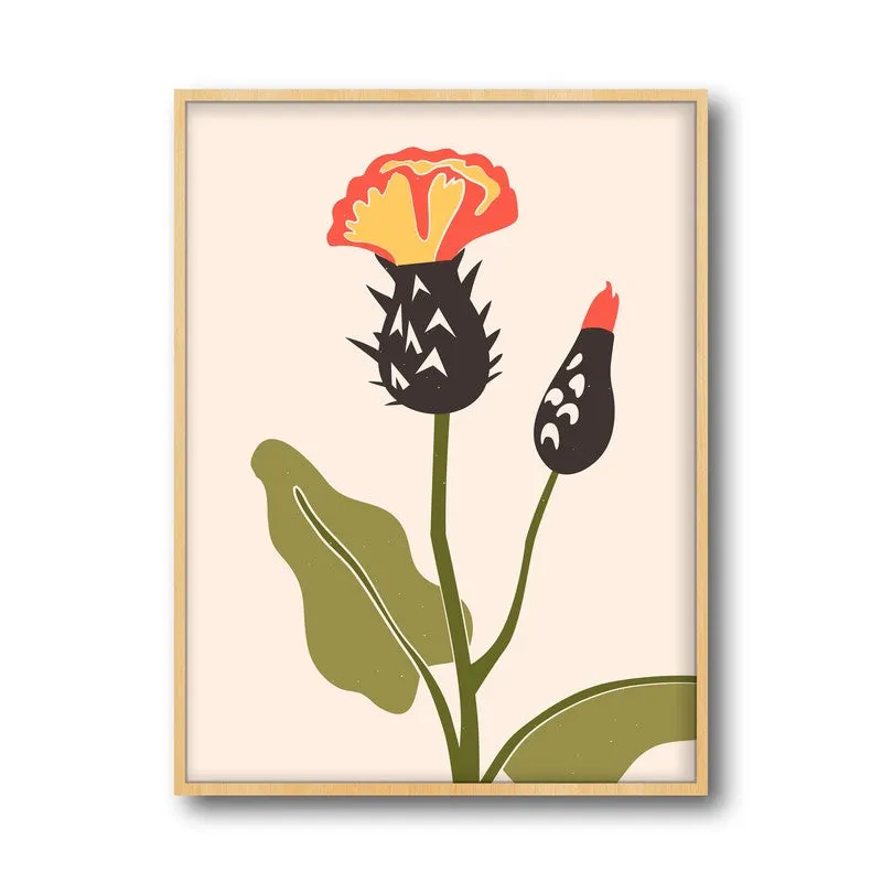 Floral Symphony Archival Canvas Wall Art - Natural Brown Frame media 5