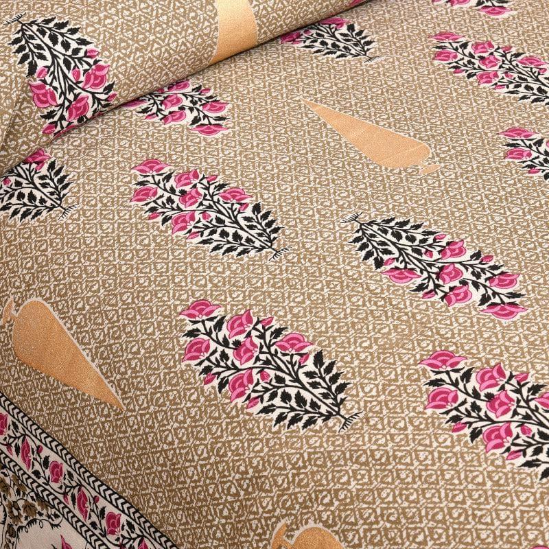 Ethnic Chitransh Cotton Bedsheet (Ochre) - 260 TC media 3