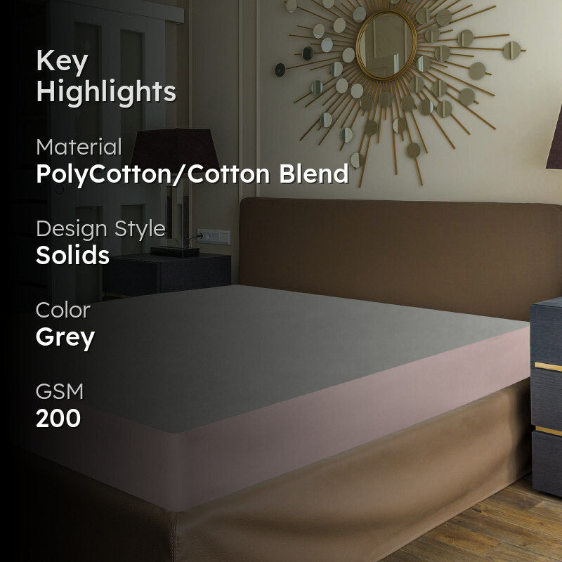 Oswal Mattress Protector - Soft Grey media 2