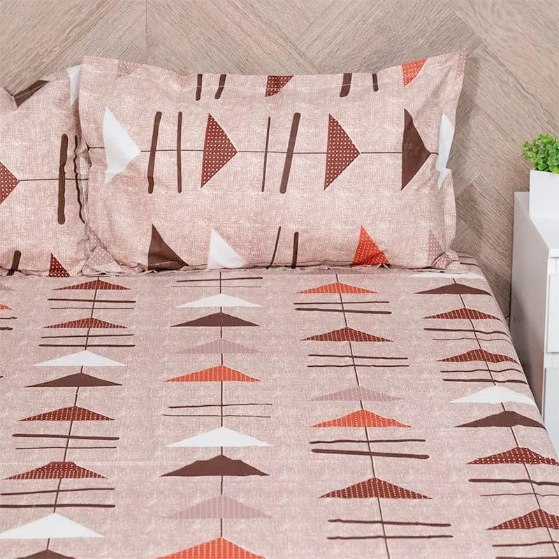 Arrow Truce Cotton Bedsheet (Red) - 144 TC media 4