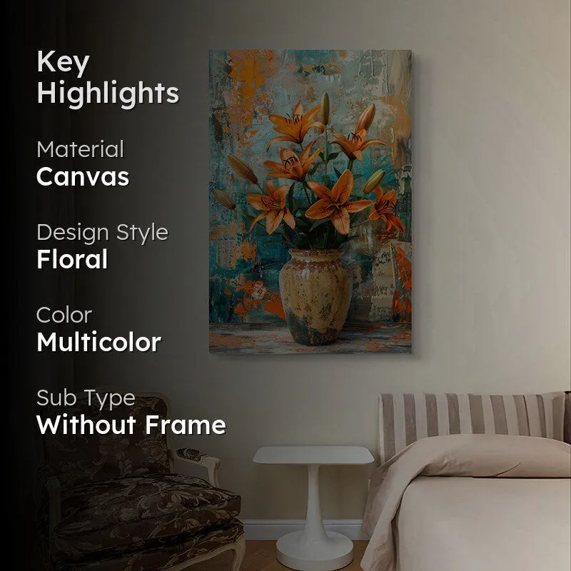 Orange Blooms Canvas Wall Painting media 2