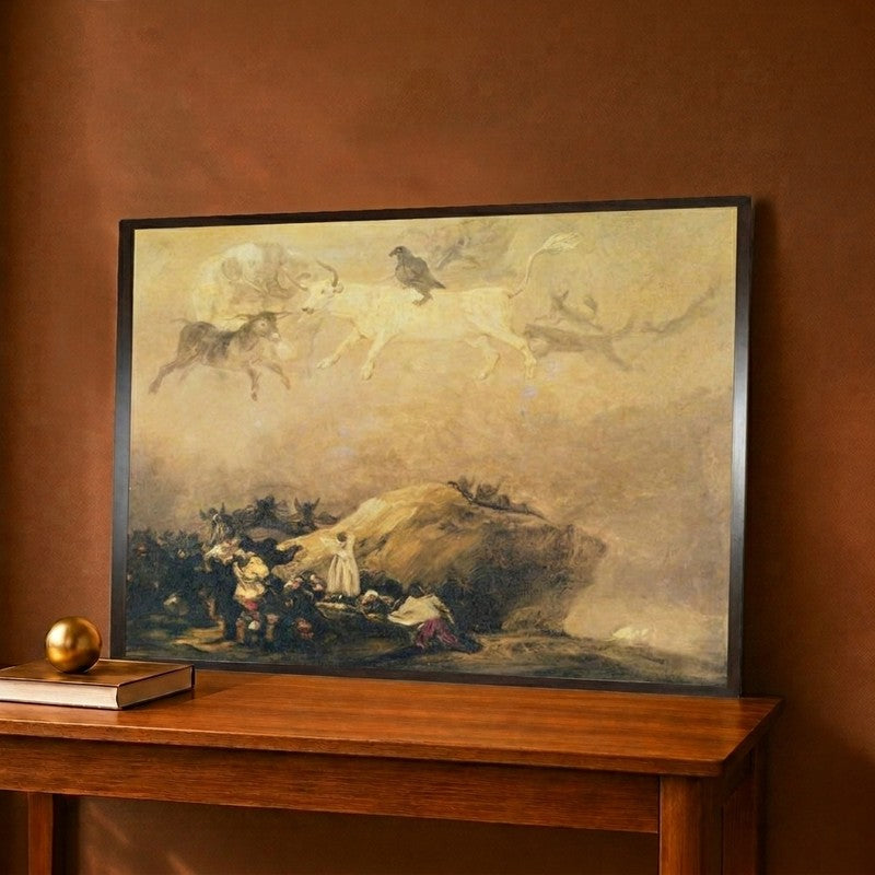 Capriccio Scene Animals in the Sky Canvas Wall Painting - 12 x 9 Inches