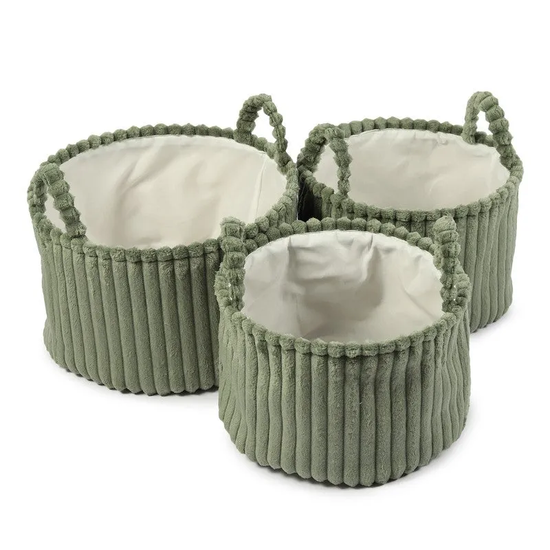 LineNest Fabric Storage Basket (Green) - Set of Three media 4