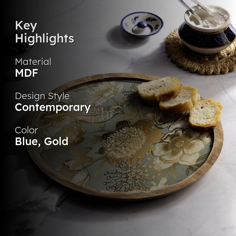 Golden Garden Round MDF Platter media 2