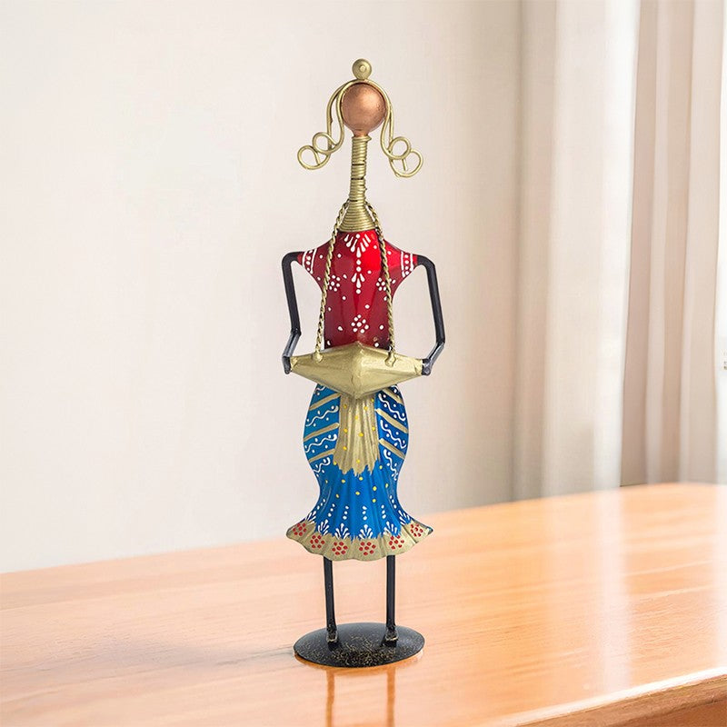 Lady Musician Iron Showpiece - Blue,Red