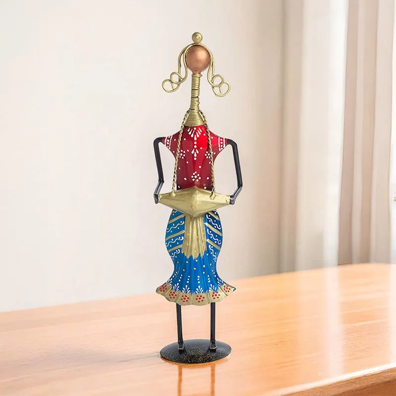 Lady Musician Iron Showpiece - Blue,Red media 1