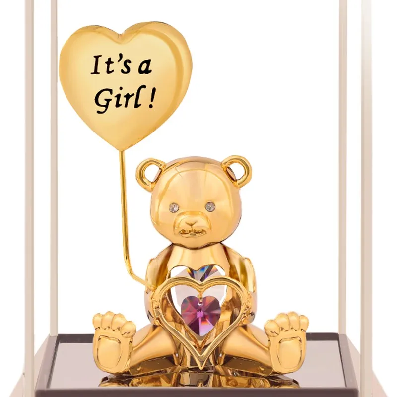 Baby Girl Bear 24K Gold Plated Mild Steel Showpiece media 5