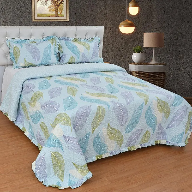 Pastel Leaves Bedcover media 1