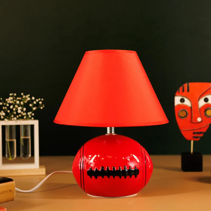Rugby Craze Ceramic Table Lamp - Red,Black media 3