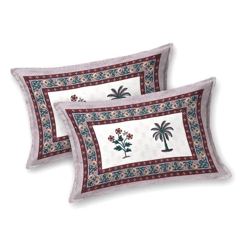 Palm Fields Printed Cotton Bedsheet (Maroon) - 140 TC media 6