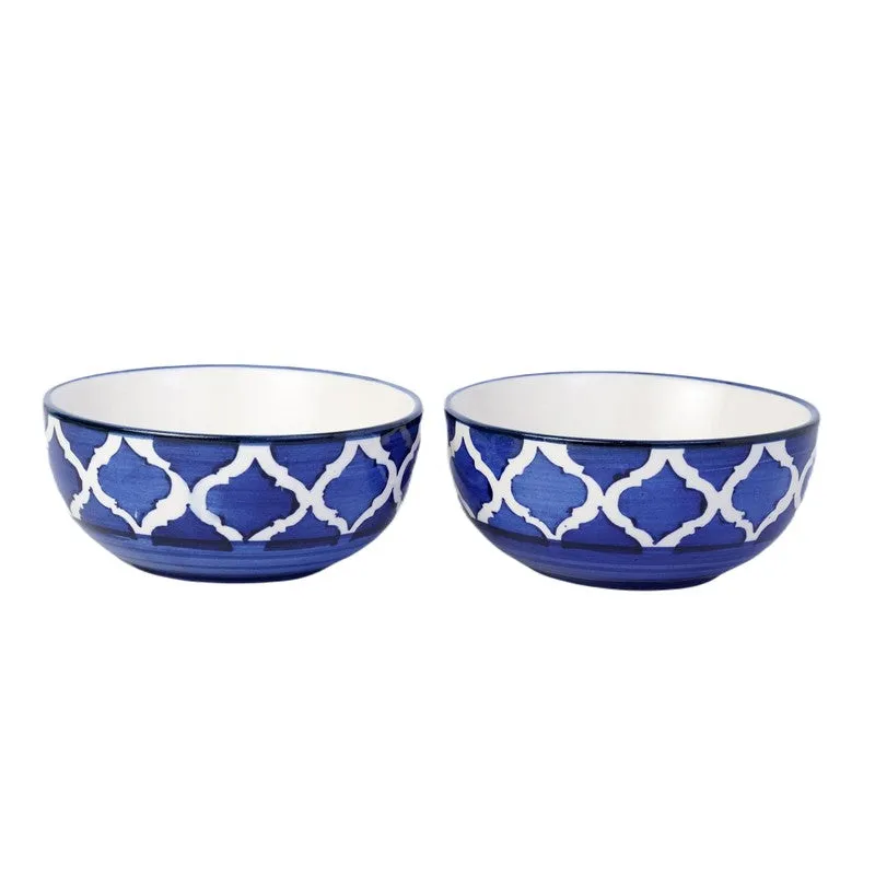 Biteza Ceramic Snack Bowls (Blue , 180 mL Each) - Set Of Two media 4