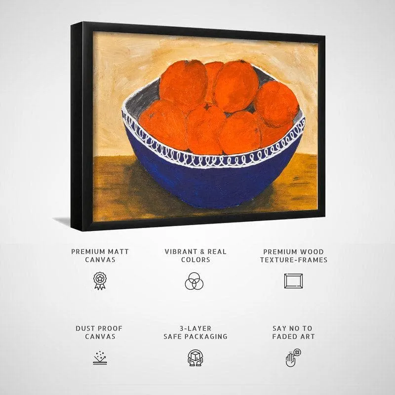 Very Orange Canvas Wall Painting - Black Frame media 5