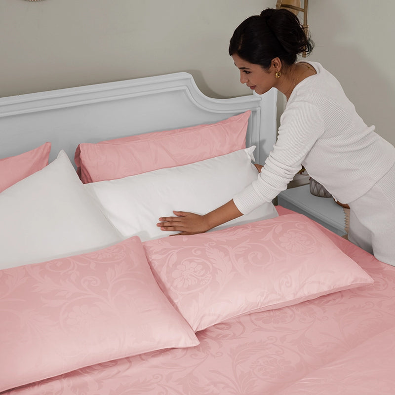 Bloom Bold Jacquard Duvet Cover - Cameo Rose media 6
