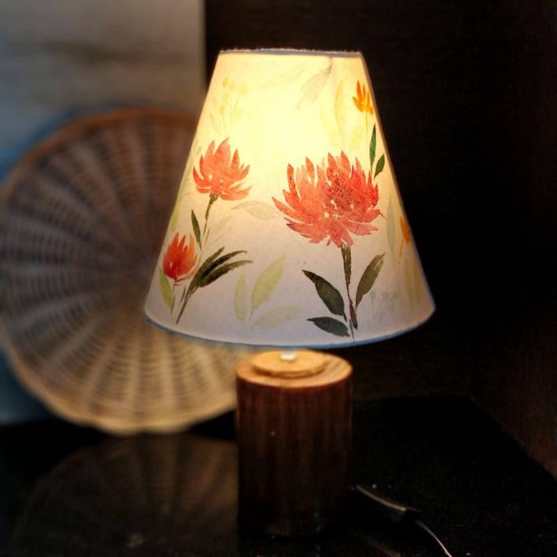 Moru Bloom Handpainted Fabric Table Lamp - Multicolor
