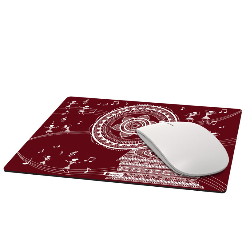 Warli Zeva Mouse Pad - Red media 4
