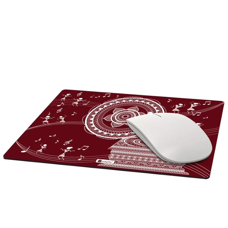 Warli Zeva Mouse Pad - Red media 4