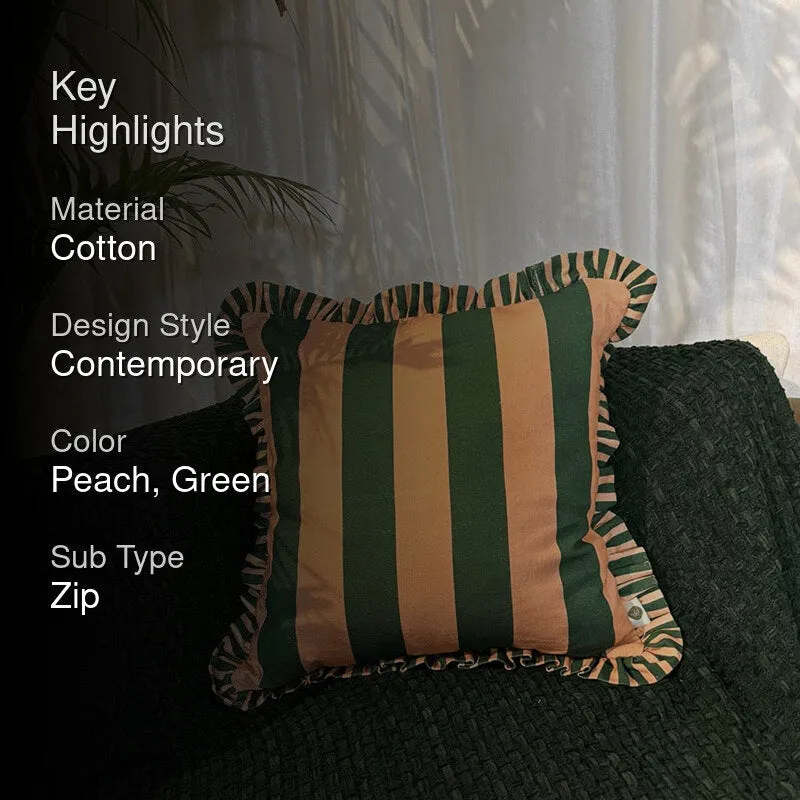 Stripe II Cotton Cushion Cover - Green media 2