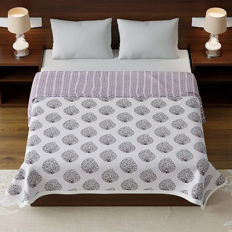 Khusni Ethnic Reversible Cotton Dohar (Pink) - 180 GSM media 1