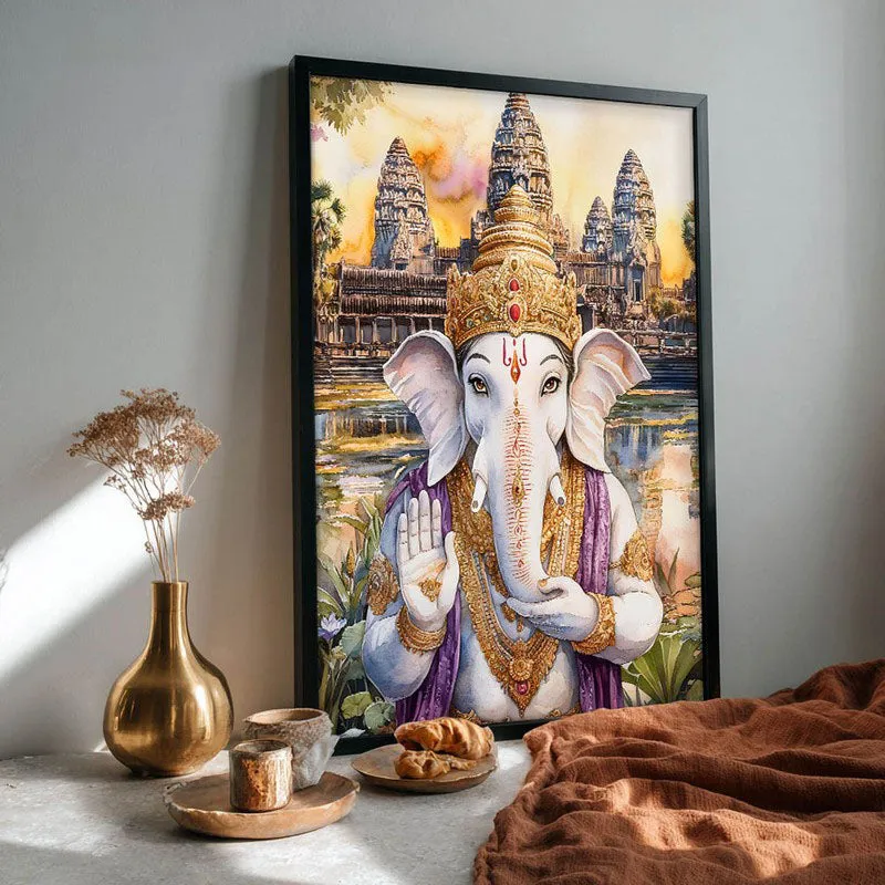 Mangalamurti Spiritual Archival Paper Wall Painting With Frame - Black media 4