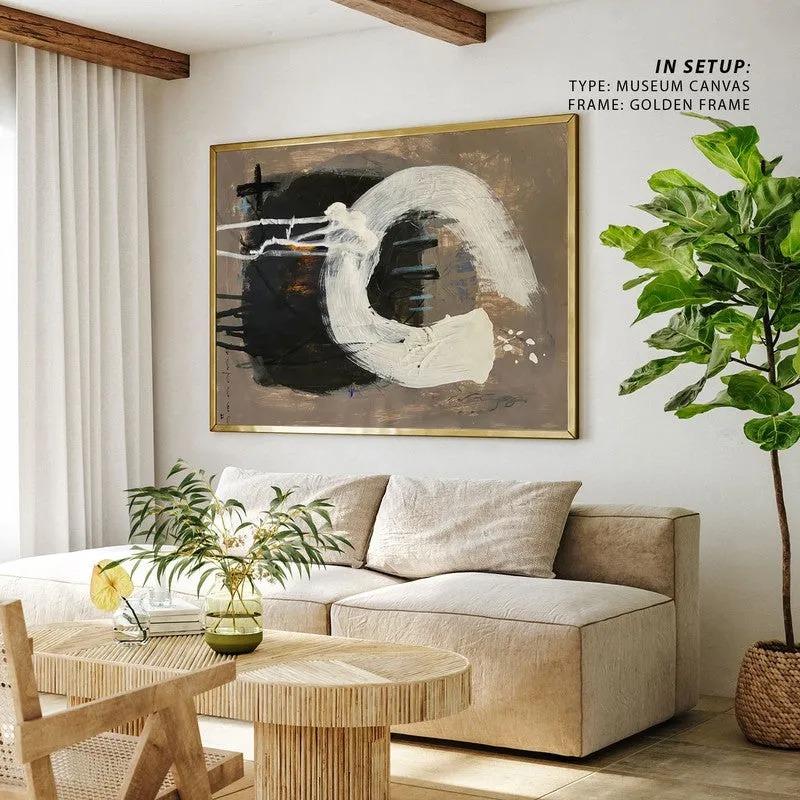 Fresh Start Abstract Canvas Painting - Brown - Black Frame media 4