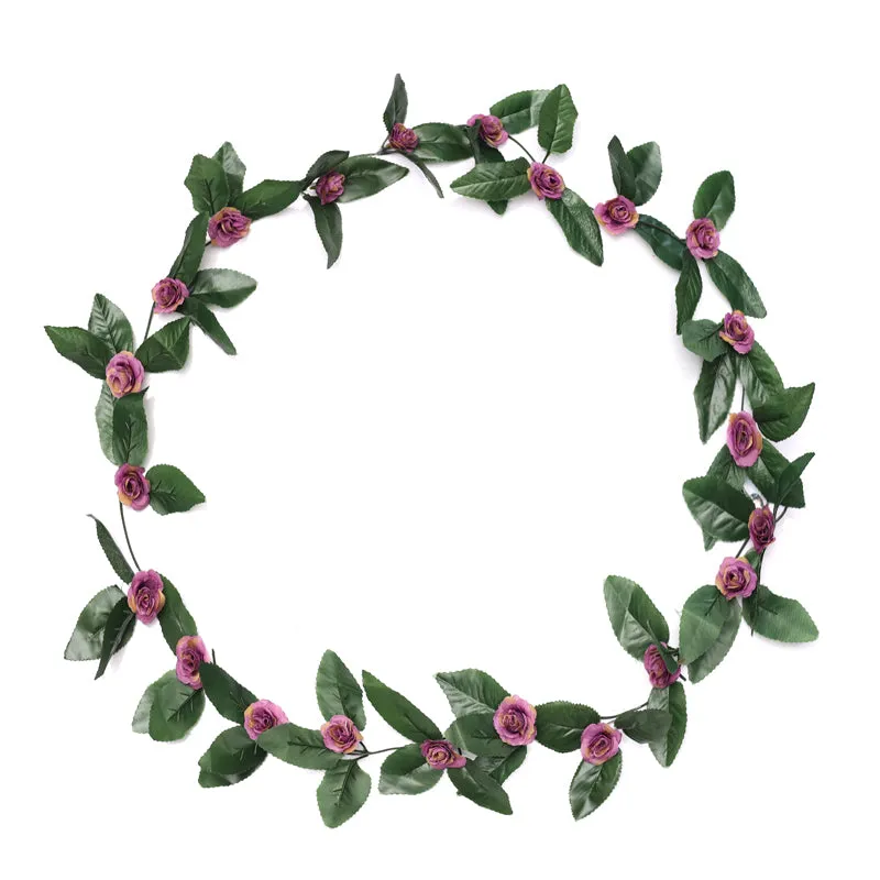 Fiora Plastic Artificial Velvet Rose Creeper (Purple) - Set of Five media 4
