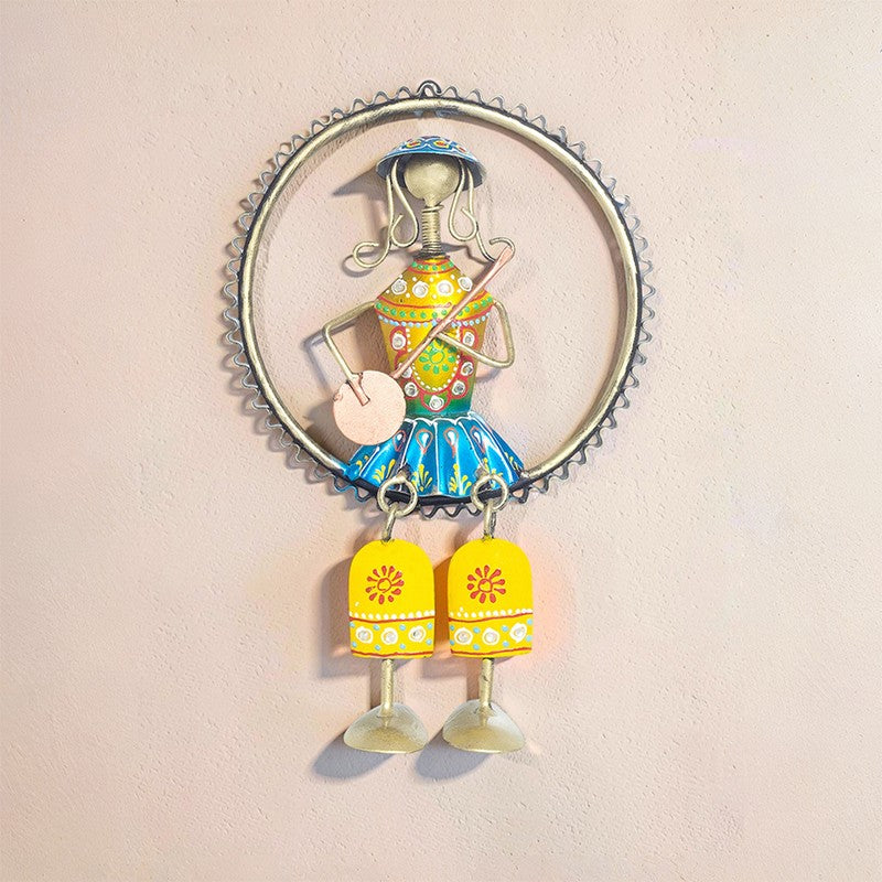 Folk Musician Doll Metal Wall Accent