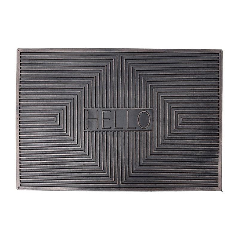Zaro Abstract Rubber Door Mats - Grey media 7
