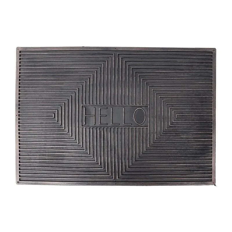 Zaro Abstract Rubber Door Mats - Grey media 7