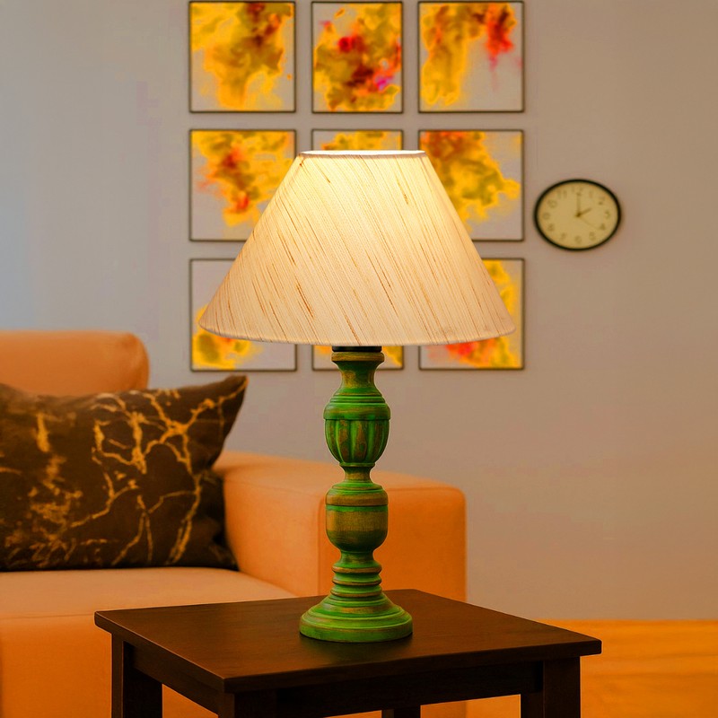 Arvello Auro Wooden Table Lamp - OffWhite media 3